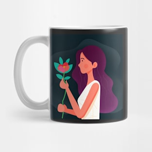 Girl with flower Mug